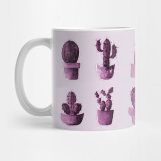 One cactus six cacti in pink Mug